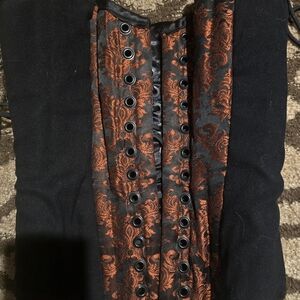 Elegant Black and Orange Corset